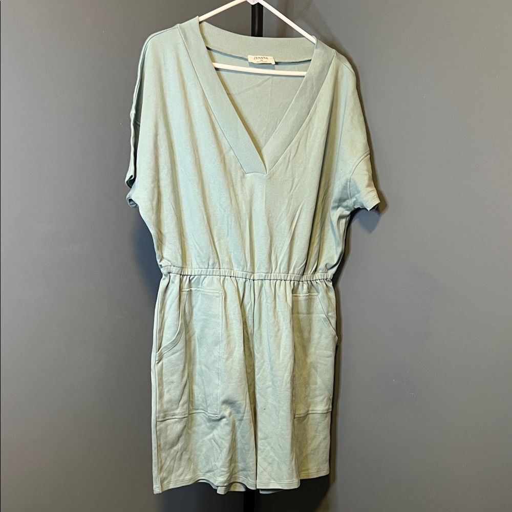 Zenana Outfitters green V-Neck Romper